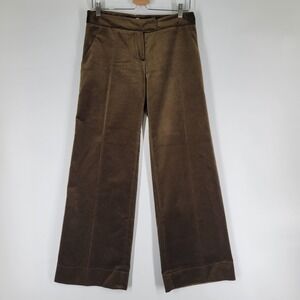 Les Petites Collection Brown Velvet Wide Leg Pants Women Size 38  Made in France